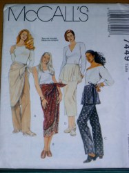 7449 CUTIE LOOSE PANTS, SKIRT @SARONG/TIE OVERLAY PATTERN 10-14